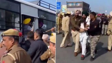 Punjab: Farmers Detained on Jalandhar-Pathankot Highway Amidst Protest for Sugarcane Price Hike (Watch Video)